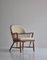 Scandinavian Windsor Chair in Patinated Ash and White Boucle, Image 4