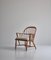 Scandinavian Windsor Chair in Patinated Ash and White Boucle 12