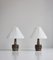 Stoneware Table Lamps by Nils Thorsson for Royal Copenhagen with Le Klint Shades, Set of 2 4