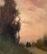 Giovanni Colmo, Landschaft bei Sonnenuntergang mit Figuren am Horizont, Öl auf Leinwand, 1890 3