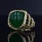 Bague en or jaune 18 carats ciselé chrysoprase 18 carats 11