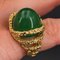 18 Carat Chrysoprase Chiseled 18 Karat Yellow Gold Ring, Image 9