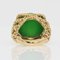 18 Carat Chrysoprase Chiseled 18 Karat Yellow Gold Ring, Image 8