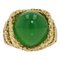 18 Carat Chrysoprase Chiseled 18 Karat Yellow Gold Ring, Image 1