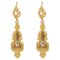 20th Century Enamel 18 Karat Yellow Gold Dangle Earrings, Set of 2 1