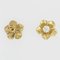 French Diamond 18 Karat Yellow Gold Flower Earrings, 1960s, Set of 2 3