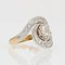 French 20th Century Diamond 18 Karat Yellow White Gold Swirl Ring 8