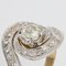 French 20th Century Diamond 18 Karat Yellow White Gold Swirl Ring 7