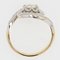French 20th Century Diamond 18 Karat Yellow White Gold Swirl Ring 15