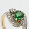 French Green Garnet Diamonds 18 Karat Yellow Gold Ring 7
