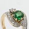 French Green Garnet Diamonds 18 Karat Yellow Gold Ring, Image 7