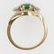French Green Garnet Diamonds 18 Karat Yellow Gold Ring 11