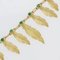 French 18 Karat Yellow Gold Emerald Feather Necklace 5