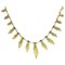 French 18 Karat Yellow Gold Emerald Feather Necklace, Image 1