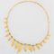 French 18 Karat Yellow Gold Emerald Feather Necklace 8