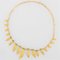 French 18 Karat Yellow Gold Emerald Feather Necklace, Image 8