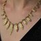 French 18 Karat Yellow Gold Emerald Feather Necklace 9