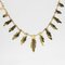 French 18 Karat Yellow Gold Emerald Feather Necklace 11