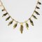 French 18 Karat Yellow Gold Emerald Feather Necklace, Image 11