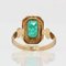 French 19th Century Natural Pearl Emerald 18 Karat Yellow Gold Ring, Image 7