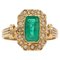 French 19th Century Natural Pearl Emerald 18 Karat Yellow Gold Ring 1