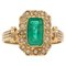 French 19th Century Natural Pearl Emerald 18 Karat Yellow Gold Ring, Image 1