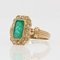 French 19th Century Natural Pearl Emerald 18 Karat Yellow Gold Ring 3