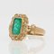 French 19th Century Natural Pearl Emerald 18 Karat Yellow Gold Ring, Image 3