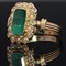 Französischer Ring aus 18 Karat Gelbgold mit natürlicher Perle und Smaragd, 19. Jh 9