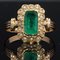 Französischer Ring aus 18 Karat Gelbgold mit natürlicher Perle und Smaragd, 19. Jh 8