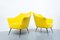 Mid-Century Italian Yellow Fabric Armchairs, 1960s, Set of 2 2