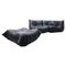 Black Leather Togo Sofa Set by Michel Ducaroy for Ligne Roset, 1970s 1