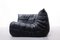 Black Leather Togo Sofa Set by Michel Ducaroy for Ligne Roset, 1970s, Image 2