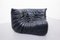 Black Leather Togo Sofa Set by Michel Ducaroy for Ligne Roset, 1970s, Image 4