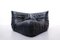 Black Leather Togo Sofa Set by Michel Ducaroy for Ligne Roset, 1970s, Image 3
