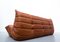 Caramel Leather Togo Three-Seater Sofa by Michel Ducaroy, Ligne Roset, 1970s 6
