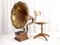Large Antique Brass Gramophone, 1920s, Image 10