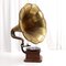 Large Antique Brass Gramophone, 1920s, Image 1