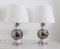 Italian Ceramic Table Lamps in Platinum Silver White Glaze by Bitossi, 1970s, Set of 2 3