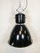 Grande Lampe d'Usine Industrielle Noire avec Couvercle en Verre Transparent de Elektrosvit, 1960s 2