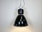 Large Industrial Factory Lamp in Black with Clear Glass Cover from Elektrosvit, 1960s 12