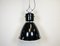 Large Industrial Factory Lamp in Black with Clear Glass Cover from Elektrosvit, 1960s 1