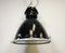Grande Lampe d'Usine Industrielle Noire avec Couvercle en Verre Transparent de Elektrosvit, 1960s 11