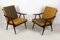 Wooden Boomerang Armchairs with Double-Sided Checkered Pillows from TON, 1970s, Set of 2 17