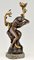 Art Nouveau Bronze Lamp of Nude with Snake and Flowers by Henri Levasseur 3