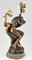 Art Nouveau Bronze Lamp of Nude with Snake and Flowers by Henri Levasseur, Image 4