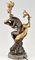 Jugendstil Bronze Aktlampe mit Schlange und Blumen von Henri Levasseur 7