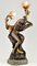 Art Nouveau Bronze Lamp of Nude with Snake and Flowers by Henri Levasseur, Image 2