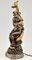 Art Nouveau Bronze Lamp of Nude with Snake and Flowers by Henri Levasseur, Image 10