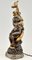 Jugendstil Bronze Aktlampe mit Schlange und Blumen von Henri Levasseur 10